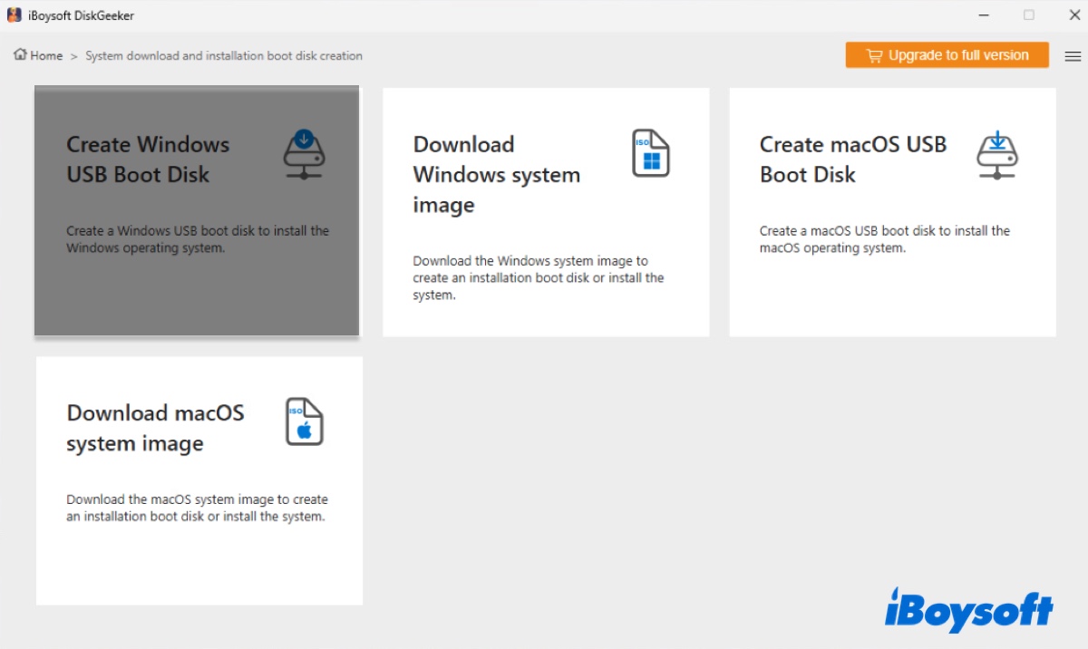 Create Windows bootable USB installer 