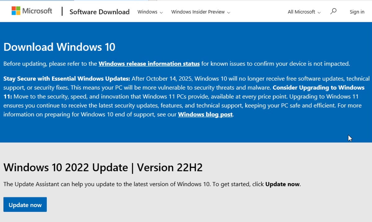 Descargar Asistente de actualización de Windows 10