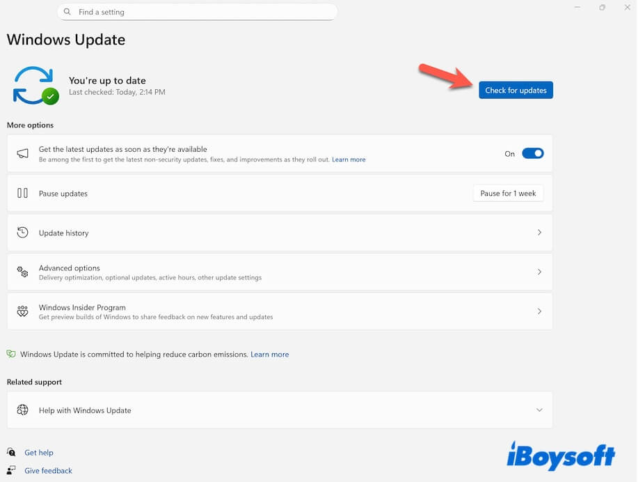 check for Windows updates