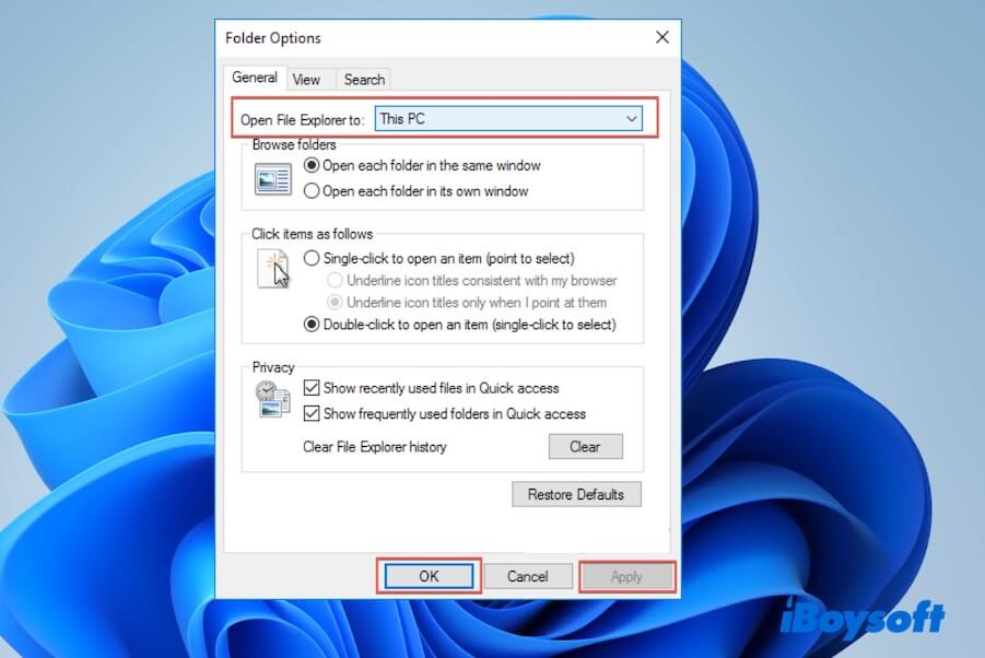 reset File Explorer settings