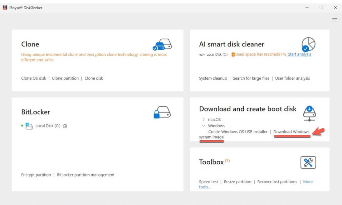 Click Download Windows OS
