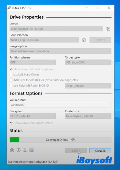 create Windows 8 1 bootable USB