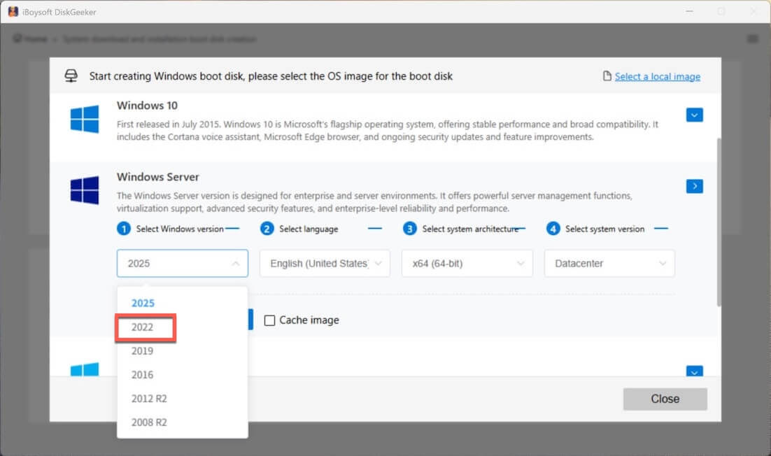 create Windows Server 2022 bootable installer