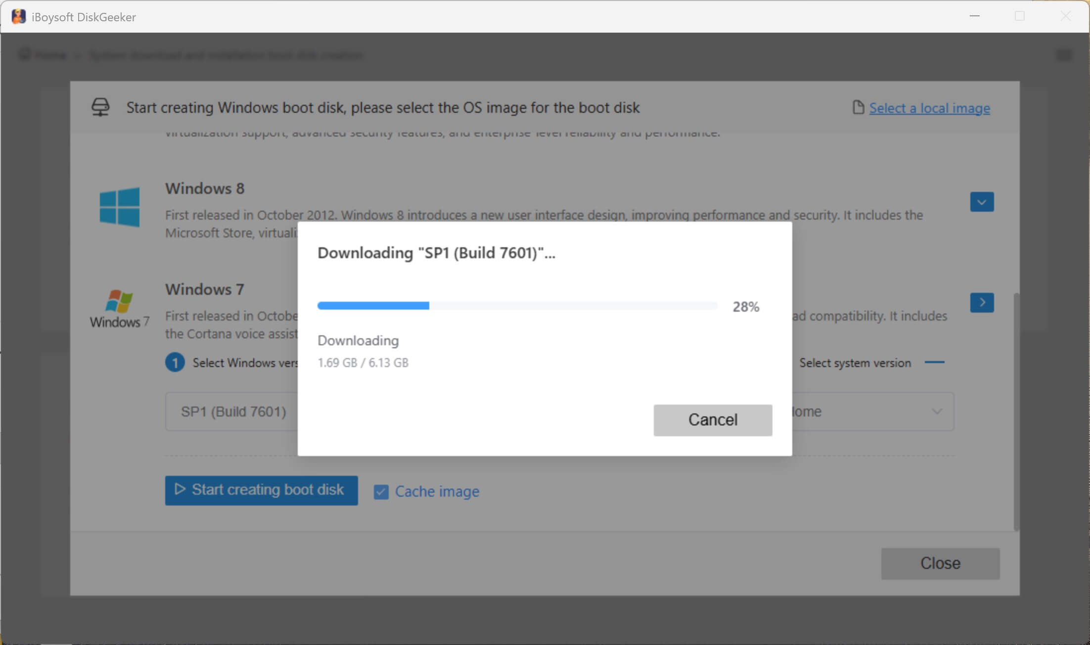 Windows 7 bootable installer creation