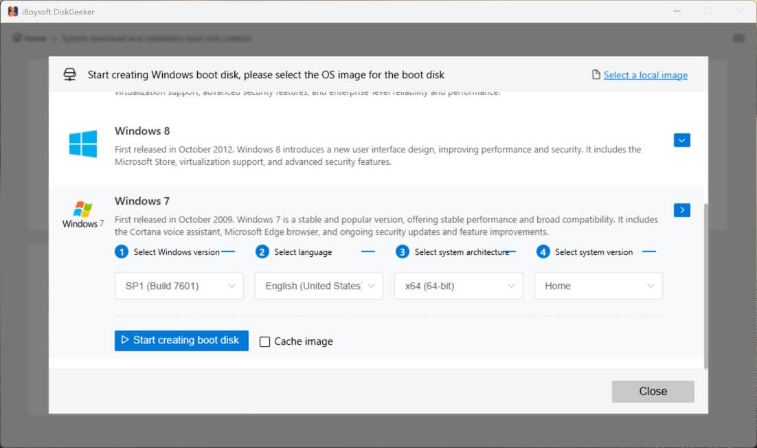 create Windows 7 bootable installer