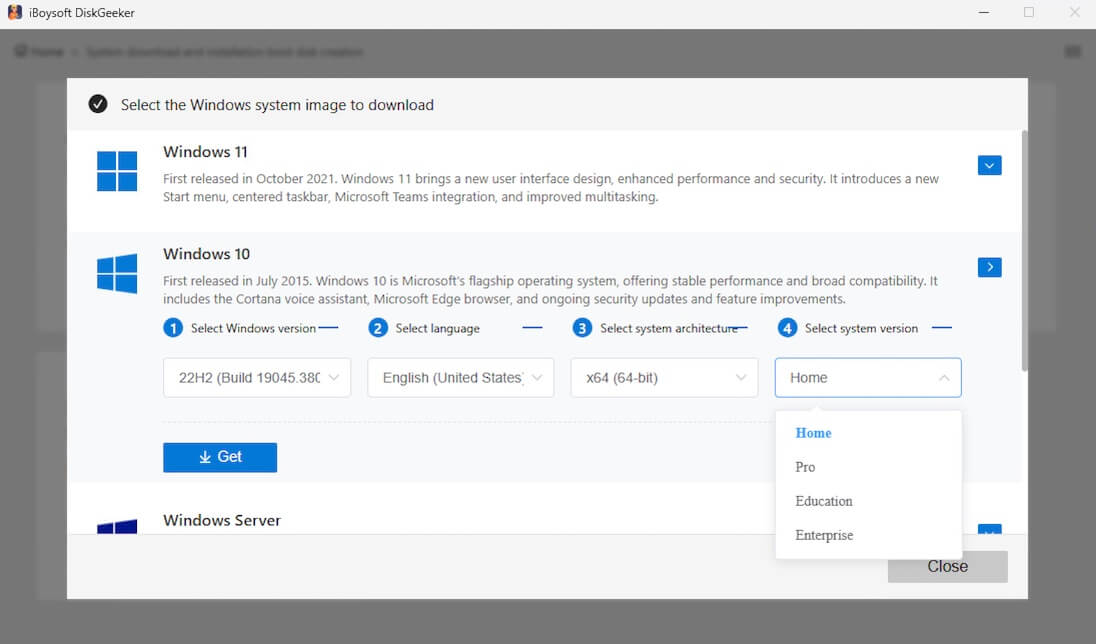 Descargar Windows 10 Home, Pro, Enterprise o Education