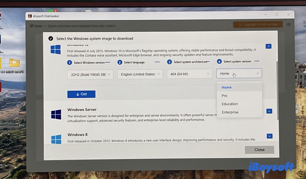 Selecting a Windows 10 edition