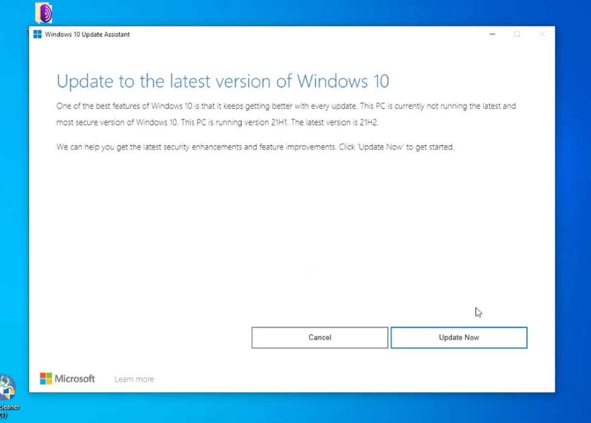 Update Windows from Windows 10 Update Assistant