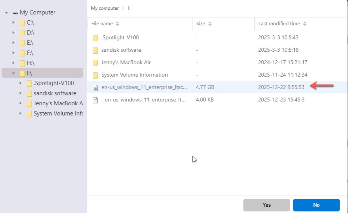 Choose the Windows 11 LTSC ISO